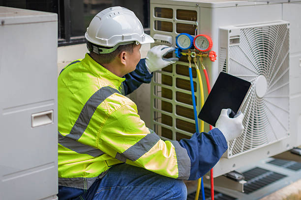Professional Hvac technician working in Rex, NC